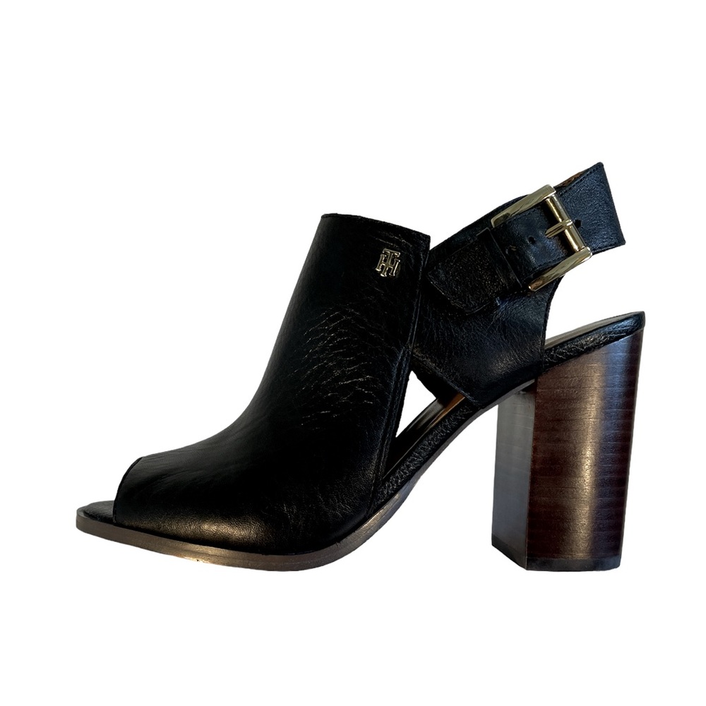 Tommy Hilfiger TWPeppy, Open toe sling back heeled sandal in black sz 8.5 M